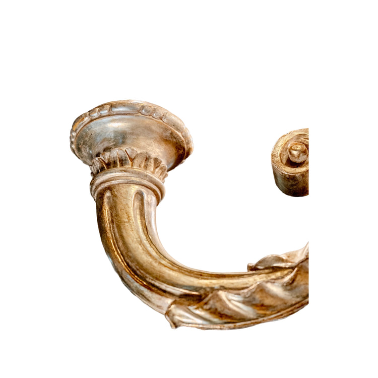 Antique French Silver-Lead Wooden Chandelier (L-ZARC)