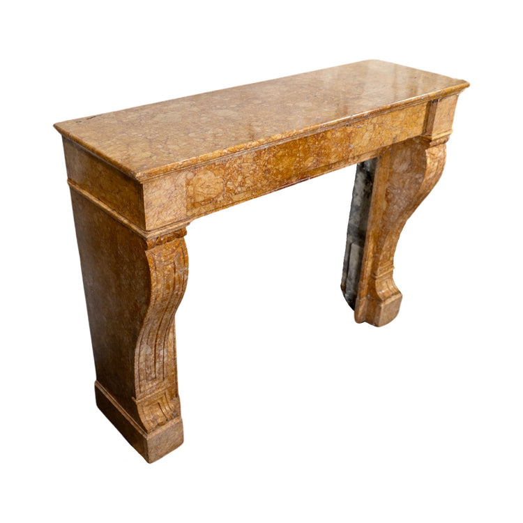 Antique French Yellow Jura Brocatelle Marble Mantel (MCH995)