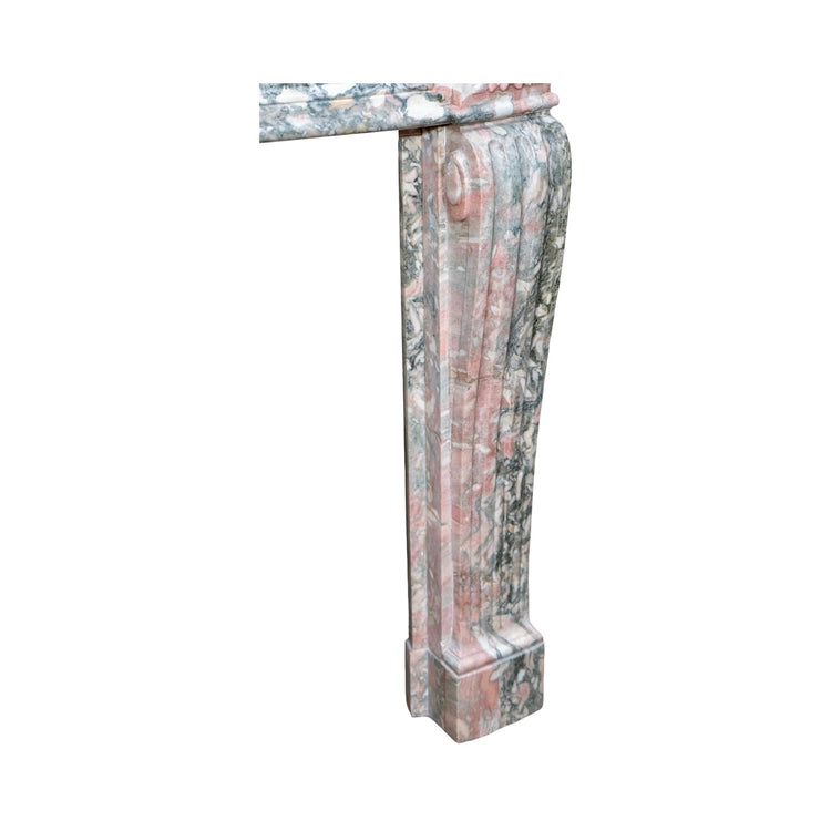 Antique French Rose de Norvege Marble Mantel (M30126)