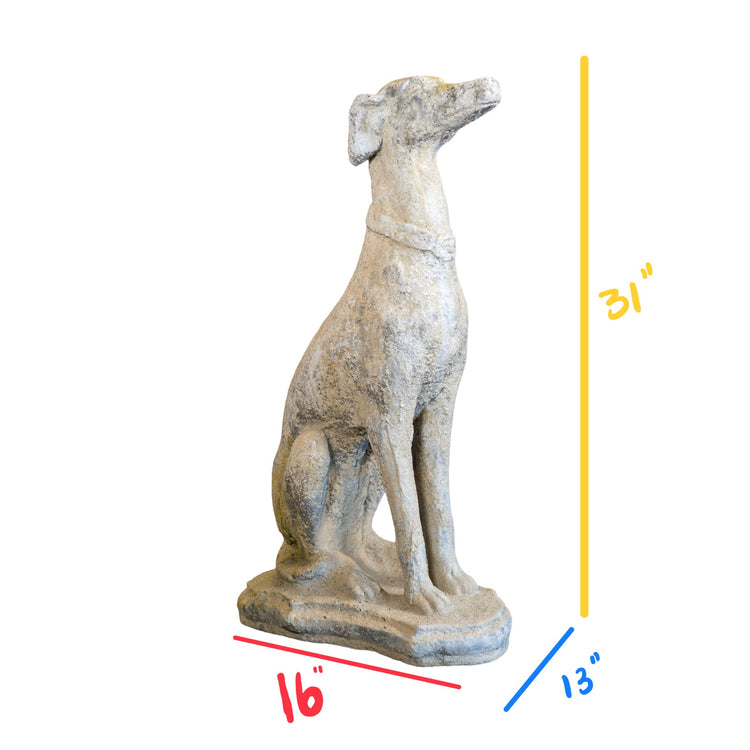 Contemporary French Reconstituted Stone Greyhound Statue (GE-TZWQ)