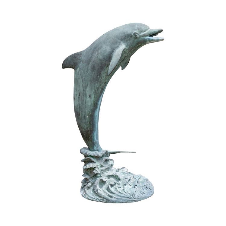 Pair of French Bronze Dolphin Sculpture Fountain (F-CRFA)