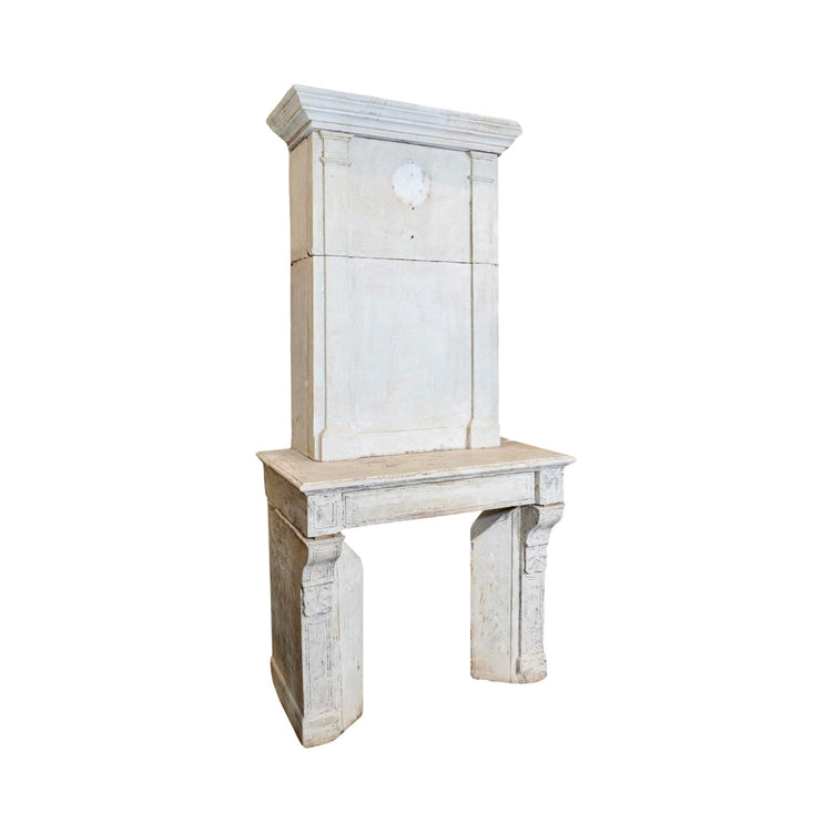 Antique French Limestone Fireplace (ALCH620)