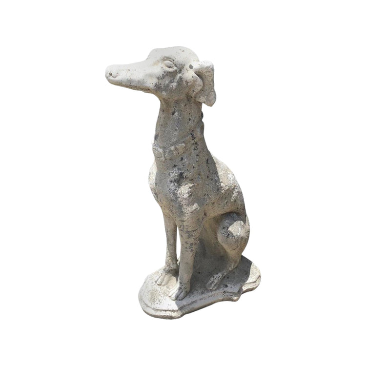 Limestone Whippet Dog Sculpture