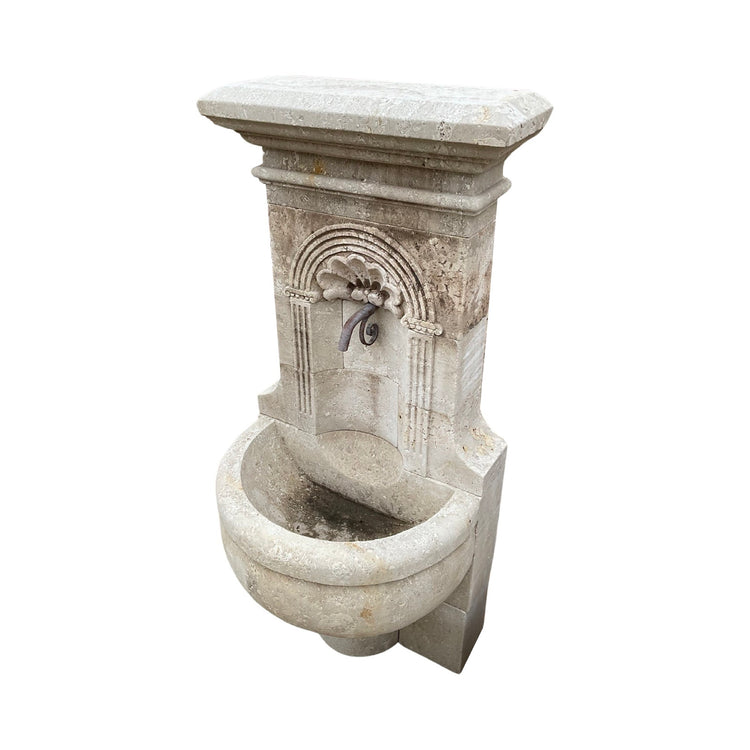 Contemporary French Limestone Wall Fountain (F-GPMA)
