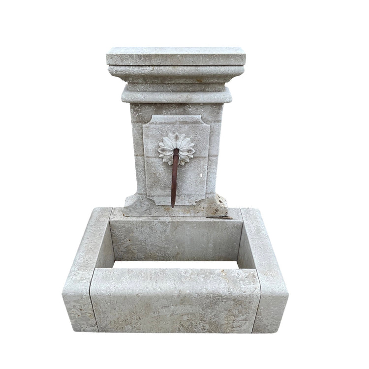 French Limestone Wall Fountain