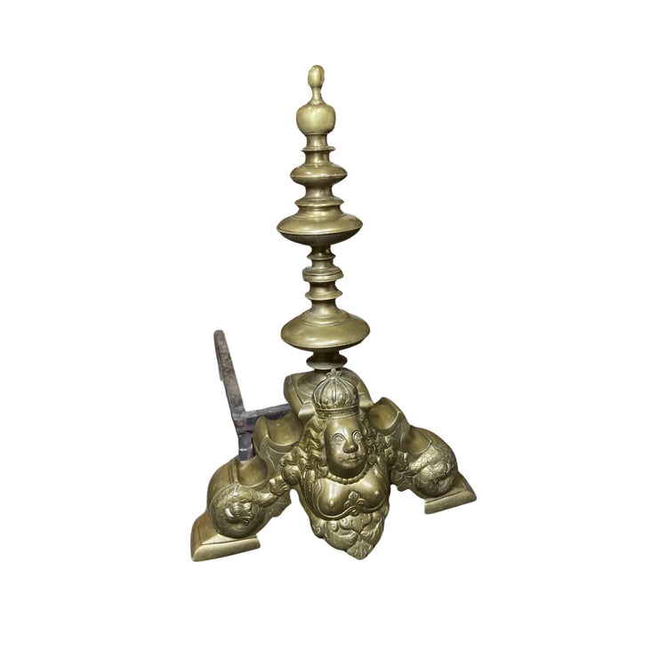 Antique French Bronze Andirons (FA-JETH)