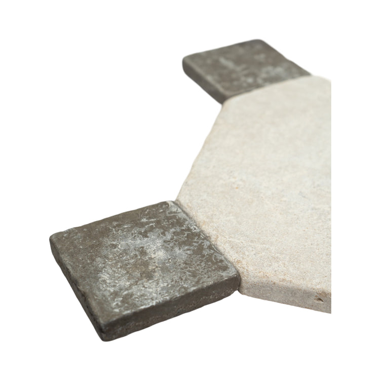 Octagonal Limestone & Bluestone Cabochon Tile (FL898)