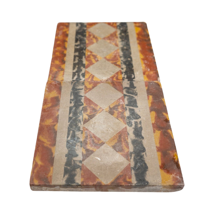 Reclaimed French Encaustic Geometric Concrete Tile (ET-TDQE)