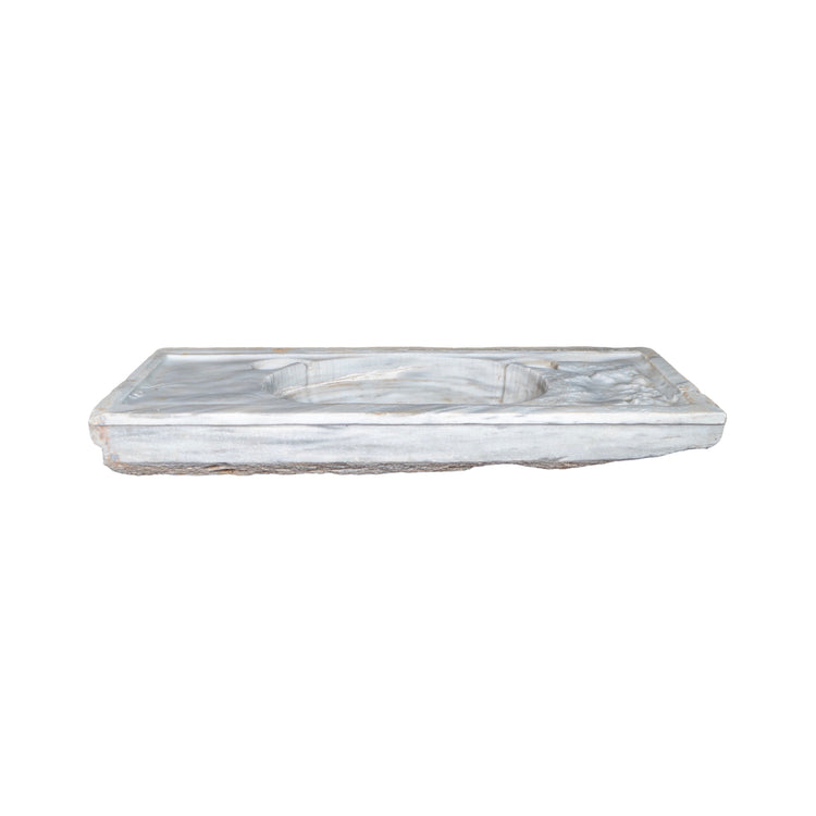 Antique French White Carrara Marble Rectangular Sink (S-PTGM)
