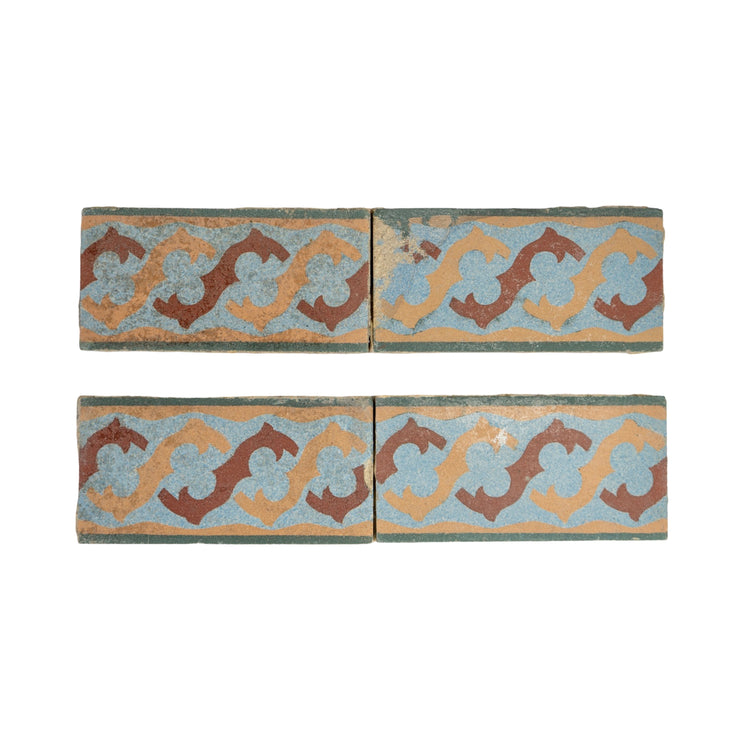 Reclaimed French Encaustic Concrete Border Tile (ET-YWZQ)