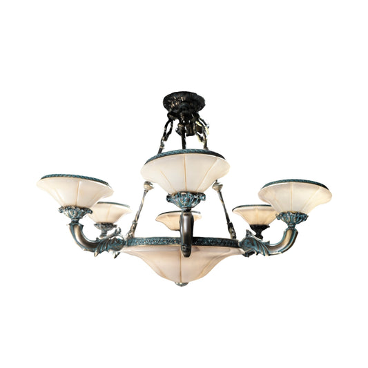 French Bronze and Alabaster Chandelier (L-UBGA)