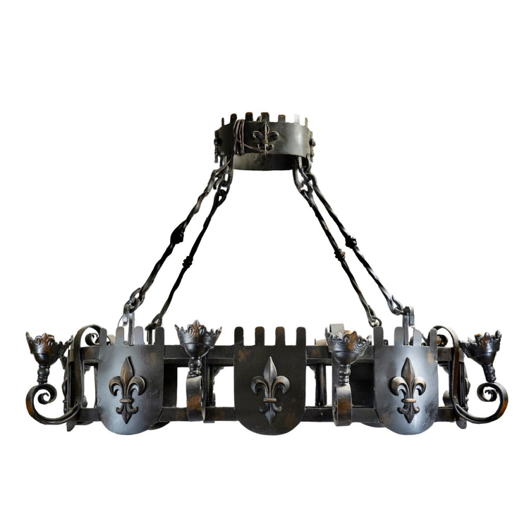 French Iron Fleur De Lis Chandelier (L-NTZL)