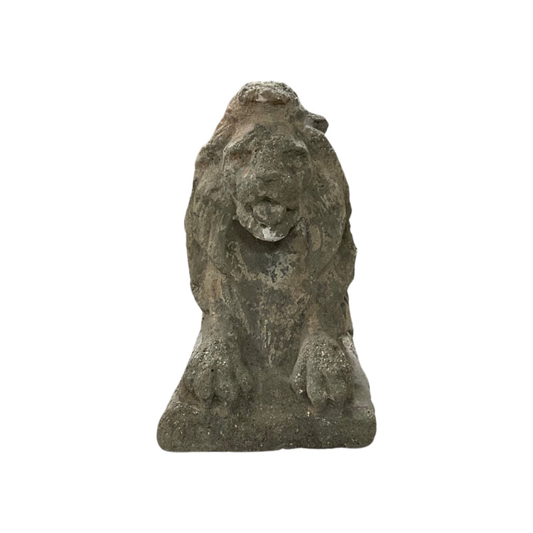 Pair of French Limestone Composite Lion Sculptures (GE-WKXL)