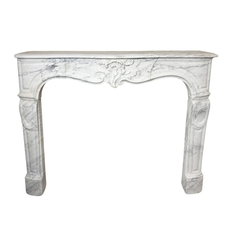 Antique French White Carrara Marble Mantel (M-TZBJ)