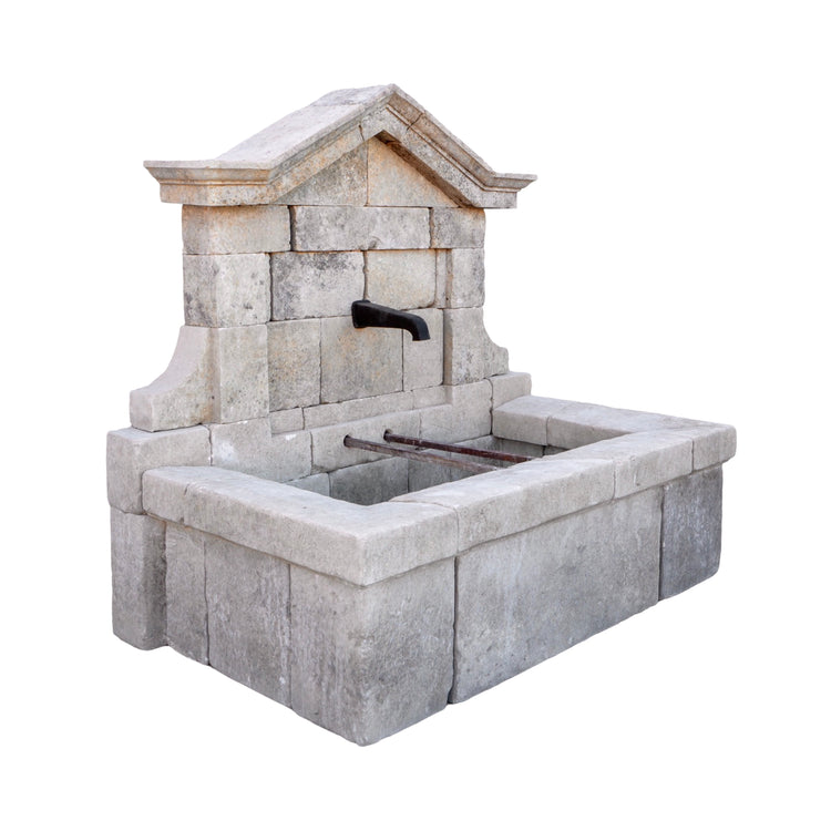 Antique French Limestone Wall Fountain (F-NWHM)