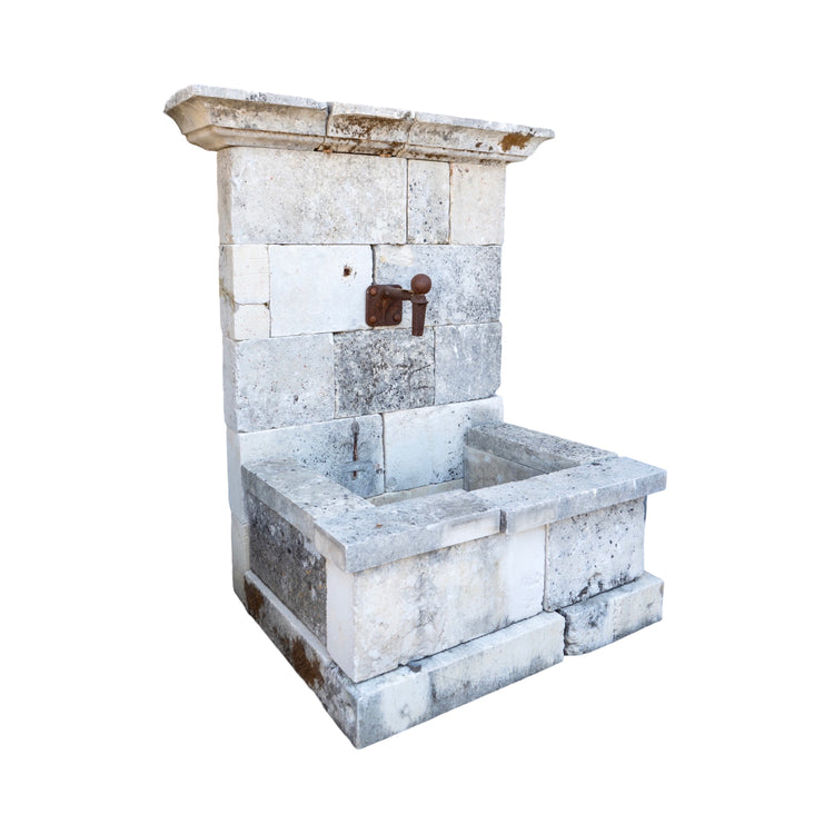 Antique French Limestone Wall Fountain (F-Q1YG)