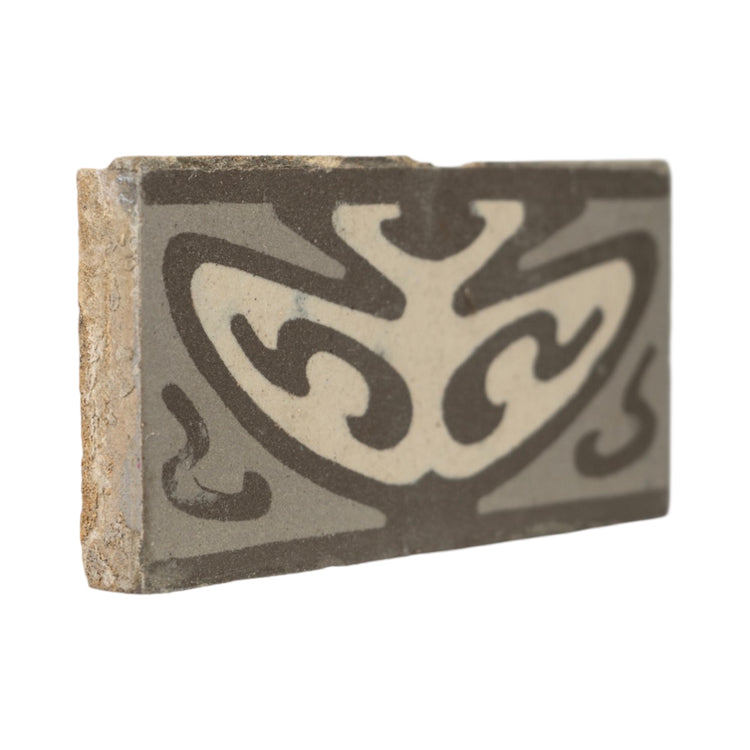 Reclaimed French Encaustic Floral Concrete Border Tile (ET-CENV)