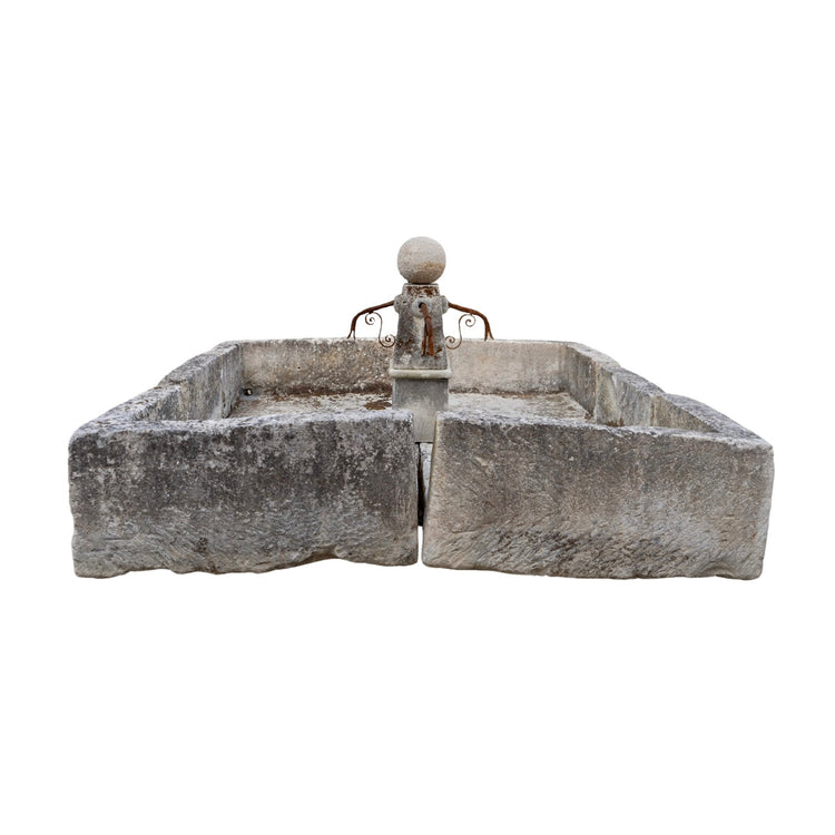 French Limestone Central Fountain