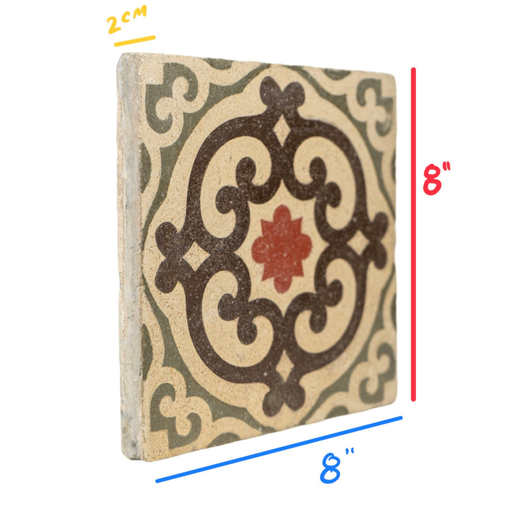 Reclaimed French Encaustic Concrete Tile (ET-FYLZ)