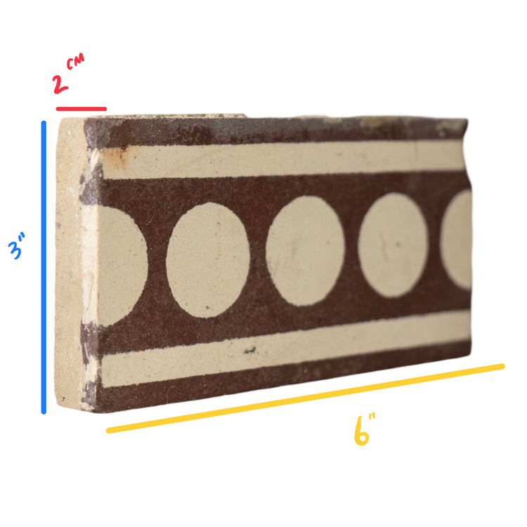 Reclaimed French Encaustic Concrete Border Tile (ET-KYXD)