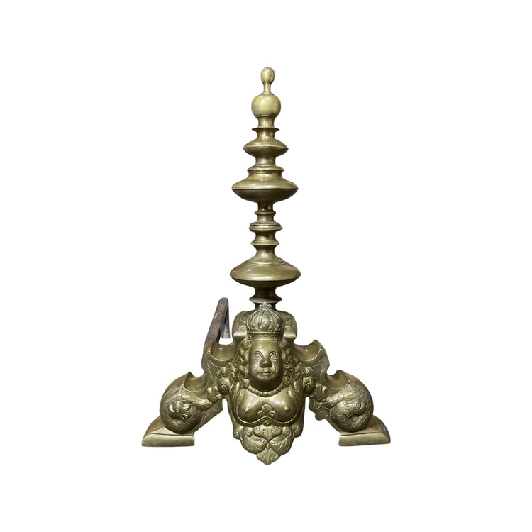 Antique French Bronze Andirons (FA-JETH)