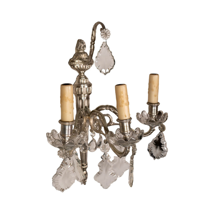 Pair of Antique French Silver Wall Sconces (L-MCYH)