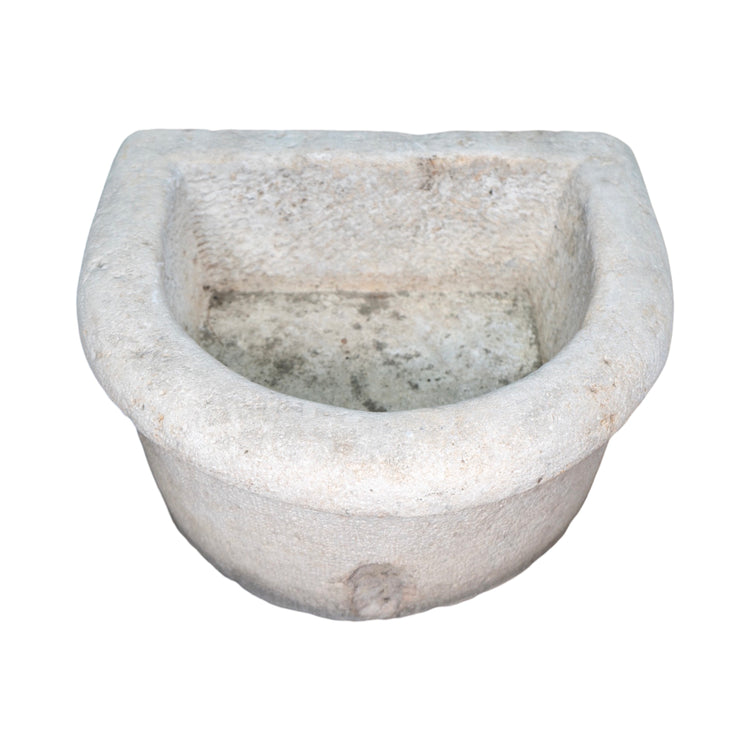 Antique French Burgundy Limestone Wall Sink (S-ZMYW)