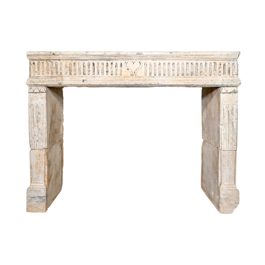 Antique French Limestone Mantel (M-VBAS)