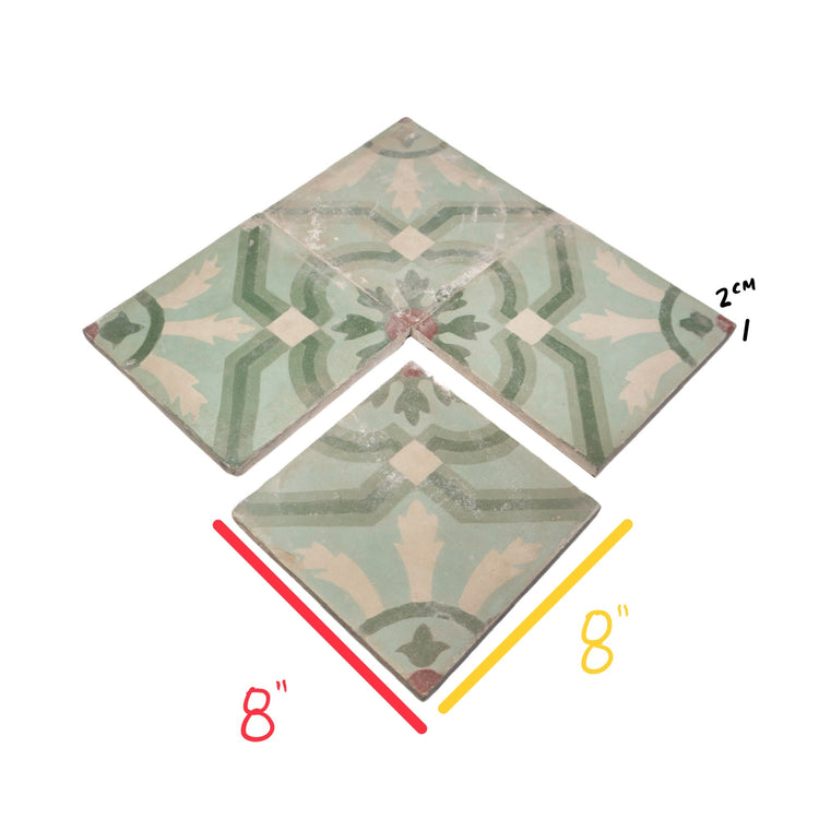 Reclaimed French Encaustic Concrete Tile (ET-UDBJ)