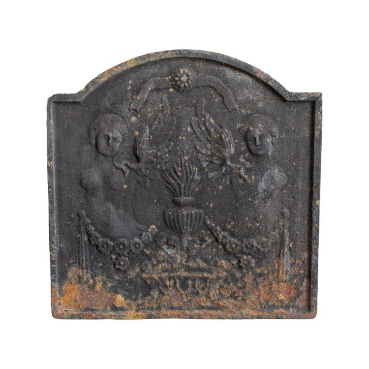 Antique French Iron Fireback (FA-MXDP)