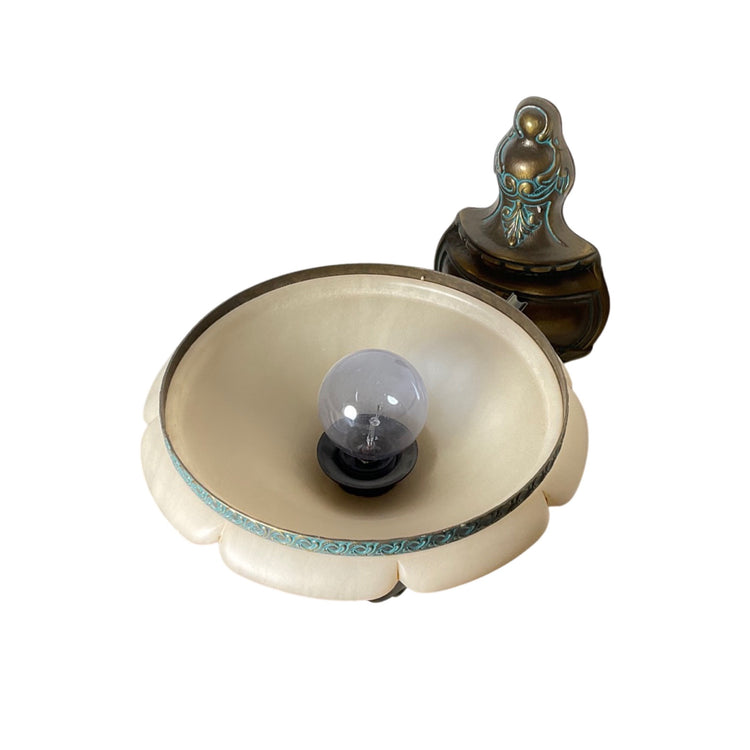 Pair of French Antique Bronze and Alabaster Sconces (L-HXMP)