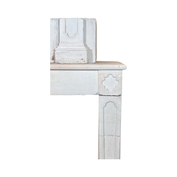 Antique French Limestone Fireplace (ALCH474)