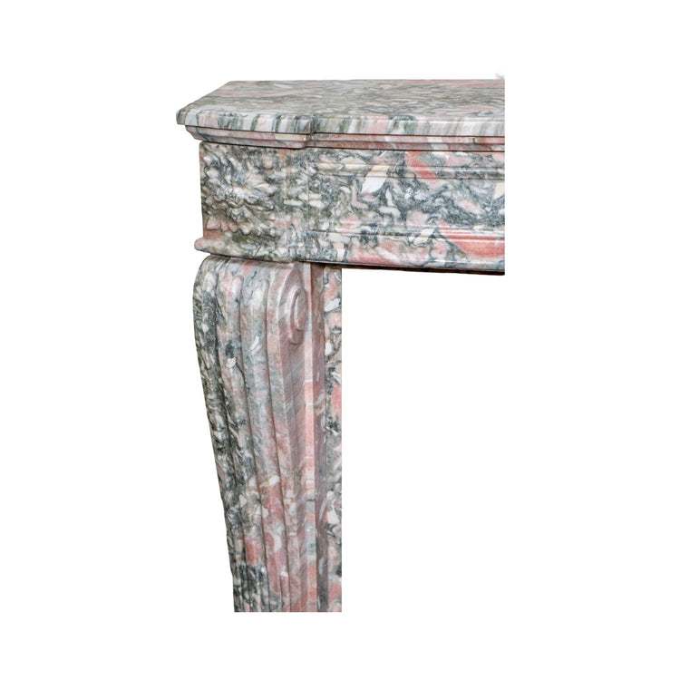 Antique French Rose de Norvege Marble Mantel (M30126)