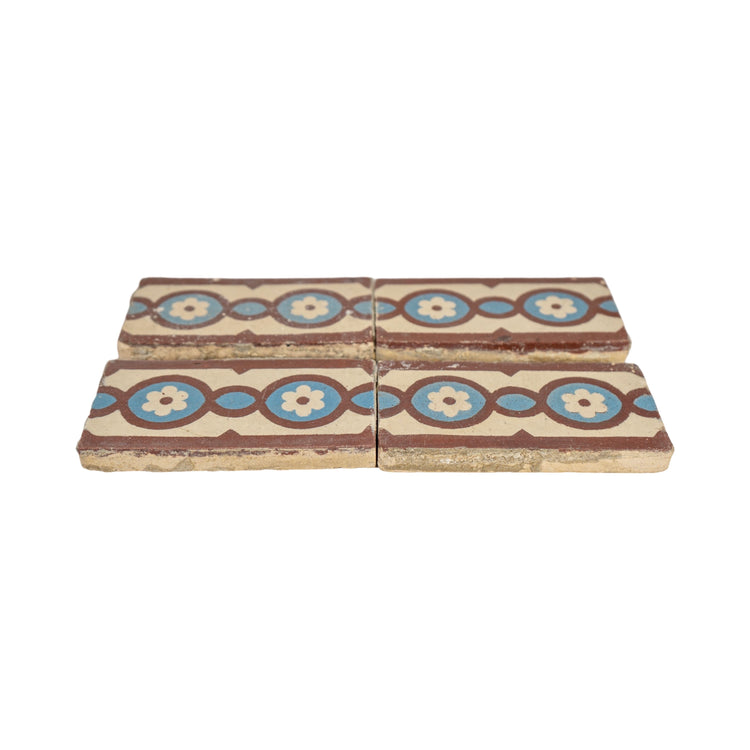 Reclaimed French Encaustic Floral Concrete Border Tile (ET-TCJZ)