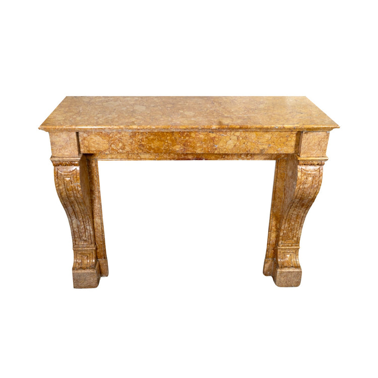 Antique French Yellow Jura Brocatelle Marble Mantel (MCH995)
