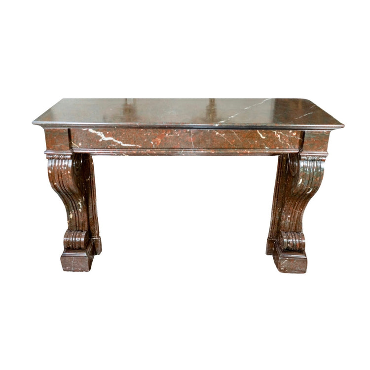 Antique French Red Griottee Marble Mantel (M30115)