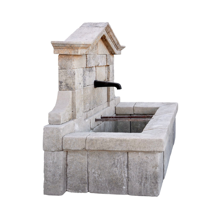 Antique French Limestone Wall Fountain (F-NWHM)