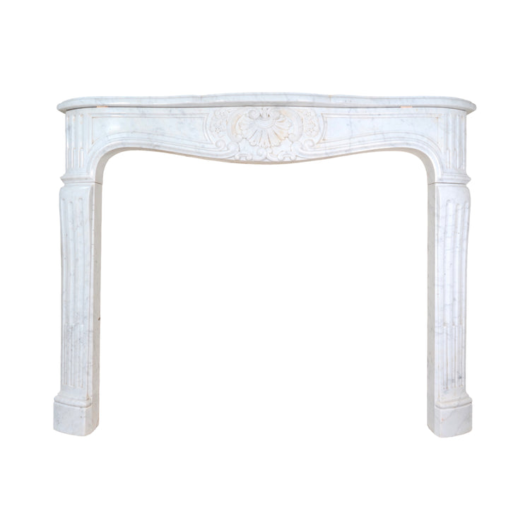 Antique French Carrara Marble Mantel (M-DZSN)