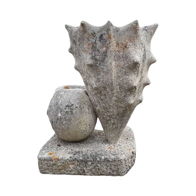 French Limestone Shell and Conch Planter