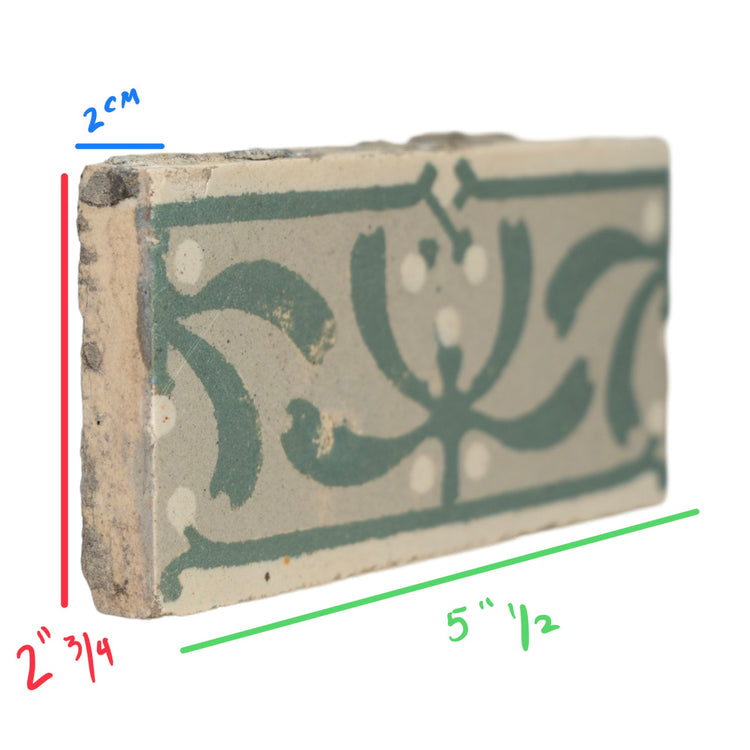 Reclaimed French Encaustic Concrete Border Tile (ET-JELV)