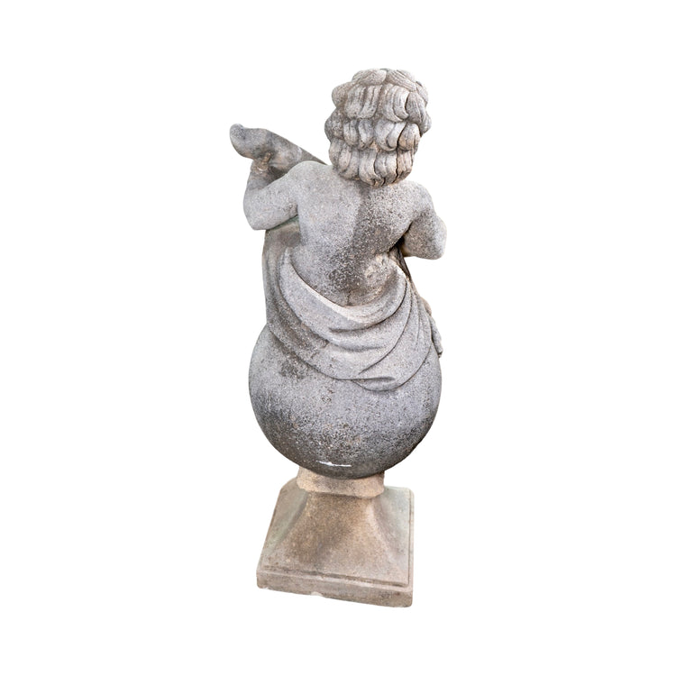 Contempoarey French Limestone Putti Sculpture (GE-FEWQ)