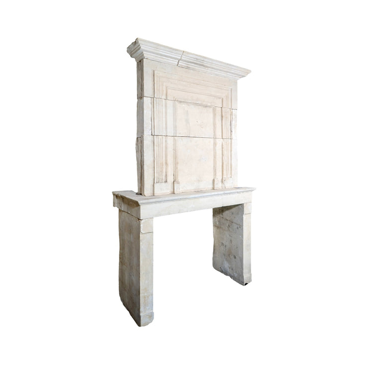 Antique French Limestone Fireplace (M-P79G)
