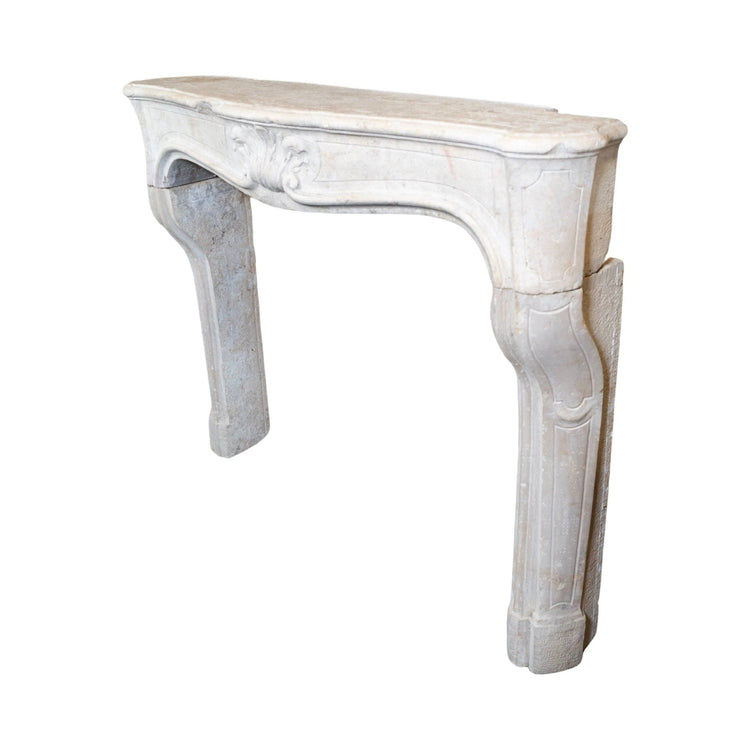 Antique French Burgundy Limestone Mantel (M-6AY3)