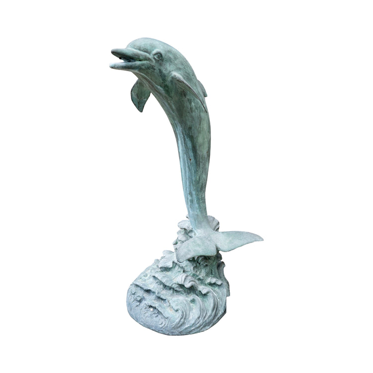 Pair of French Bronze Dolphin Sculpture Fountain (F-CRFA)