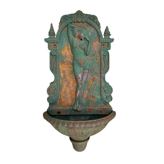 Antique French Iron Rustic Venus Wall Fountain (F-XZWM)