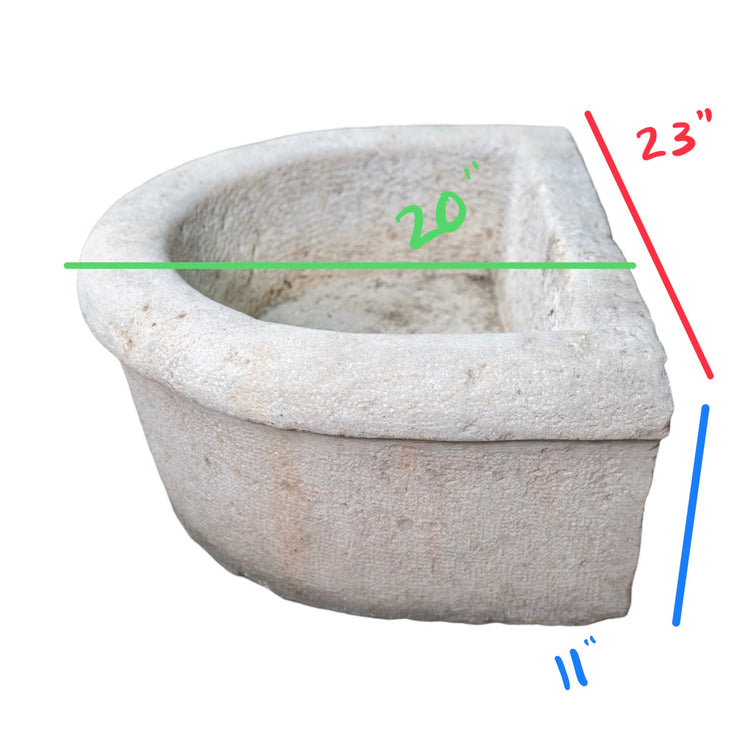 Antique French Burgundy Limestone Wall Sink (S-ZMYW)