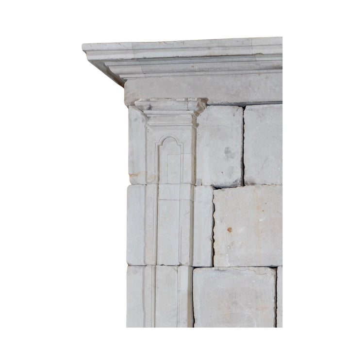 Antique French Limestone Fireplace (ALCH474)
