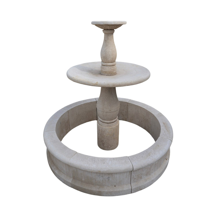 French Limestone Central Fountain