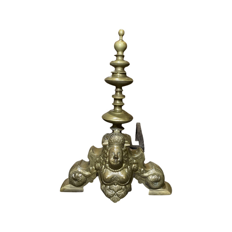 Antique French Bronze Andirons (FA-JETH)