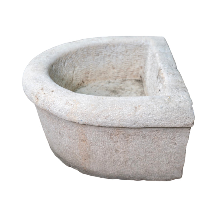 Antique French Burgundy Limestone Wall Sink (S-ZMYW)